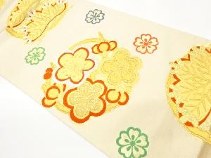 松梅丸文に桜模様織出し袋帯